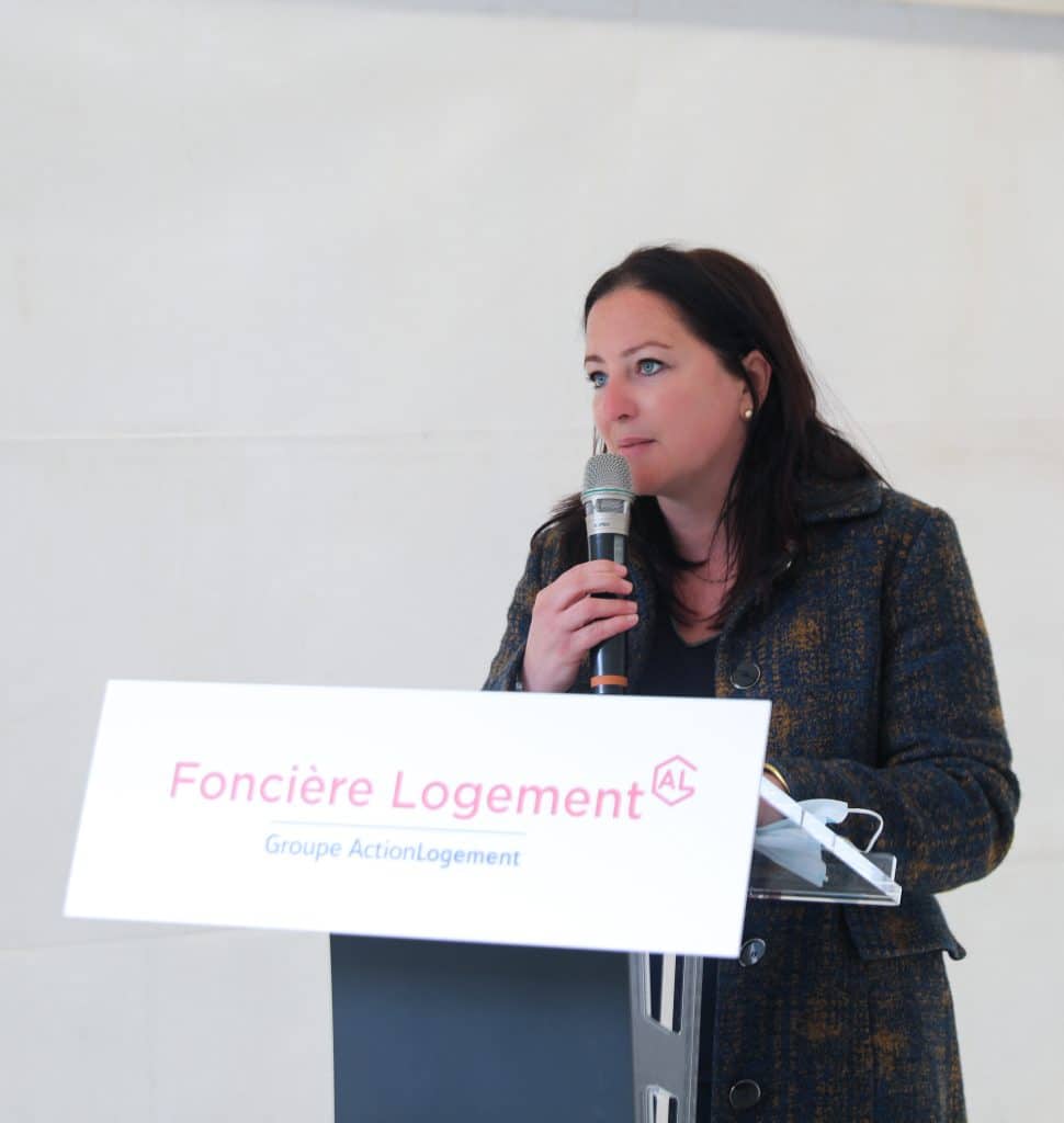 Cécile Mazaud, Présidente de Foncière Logement lors de Fonciere Logement l'inauguration de Saint-Denis en mai 2021