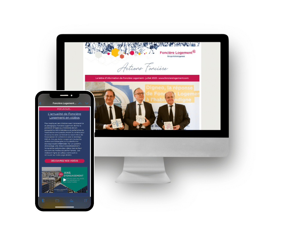 Newsletter Fonciere Logement sur ordinateur et mobile